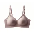 Reggiseno senza cuciture color nudo taglie forti senza ferretto con supporto morbido gel - Grigio Viola