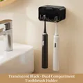 Wall-mounted toothbrush holder in transparent black finish with double compartments - Double Slot Style (1 Pack) / Transparent Black