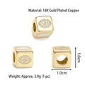 Pendentif cube plaqué or 18 carats avec émail blanc et motifs étoile lune en zircon - Pendentif Cube en Forme d'Œil (Coquille Naturelle)