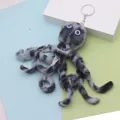 Cute octopus plush keychain with grey marble faux fur and blue devil eye details - 18cm / Grey Leopard