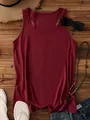 Detailed flat lay of a wine red summer tank top on a dark wooden background - Burgundy