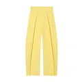 High-waisted pleated balloon trousers in lemon yellow featuring a wide-leg drape style - XS / Bottoms / Yellow