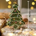 Weihnachtsbaum-Anhänger in Dunkelgrün mit bunten Punkten und Schneeglitzer 11cm - Weihnachtsbaum