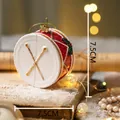 Rot-weißer Weihnachtsschmuck in Trommelform mit goldenen Trommelstöcken und 7,5cm Größe - Trommel