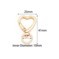 Light gold heart-shaped metal lobster clasp for DIY crafts with 360-degree swivel ring - Large / Light gold