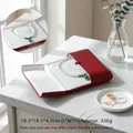 Elegant red velvet heart necklace display box with white lining, size 18.5x18.5x4cm - Burgundy Double-Open PU Leather Jewelry Box