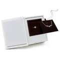 Astuccio per gioielli a libro in pelle bianca con anello a cuore e collana di cervo - Versione Vuota / Scatola Set a Forma di Libro