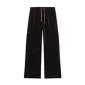 Relaxed fit dark brown velvet wide-leg lounge pants with adjustable drawstring waist - XS / Pants