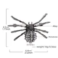 Gun black spider brooch with grey faux pearls and sparkling rhinestones 6.4x4.5cm - KC0255 Pearl Spider