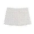 Women's A-line mini skort featuring a classic black and white polka dot pattern with belt - XS / Bottoms / Polka Dot