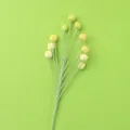 Handmade crochet yellow billy balls flower branch for home decor and gifts - Snowberry Blossoms - Gradually Turning Green