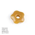 15mm yellow natural stone flower bead with 4mm hole for DIY jewelry making - Topaz (Single Piece)