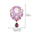 Purple baroque crystal brooch and pendant with teardrop gem and size dimensions - Original XD825123-Gold Purple Court