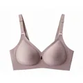 Naadloze beige beha met verstelbare bandjes en druppelvormige cups voor comfort - S / Grijs Paars