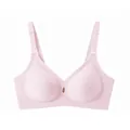 Seamless light pink wireless bra with jelly support and teardrop cutout detail - Light Pink