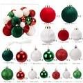 Set van 36 kerstballen in rood groen en wit met verschillende maten en afwerkingen - Rood Groen Wit