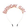 Serre-tête Birthday Girl doré avec strass rouges et écharpe de fête assortie - Or Zirconium Rouge