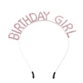 Serre-tête Birthday Girl argenté avec strass roses pour célébrations de fêtes - Argent Rose