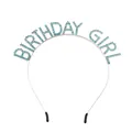 Serre-tête Birthday Girl argenté avec strass bleus pour fête d'anniversaire - Strass Bleu-Argent
