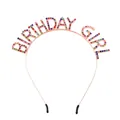 Serre-tête Birthday Girl en or rose avec strass colorés pour accessoires de fête - Or Rose Multicolore