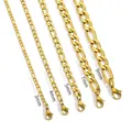 Collane Figaro in acciaio inossidabile dorato da 3mm a 9mm con chiusura a moschettone - 7.0x70 / Oro