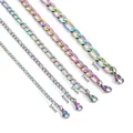Catene Figaro arcobaleno in acciaio inossidabile, larghezze da 3mm a 9mm con chiusura - 7.0x70 / Arcobaleno