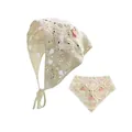 Handgefertigtes Häkelset für Babys in Creme mit süßen rosa Erdbeeren und Lochmuster - Einheitsgröße / Pfirsich
