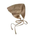 Gehäkeltes Strick-Dreieckstuch in Khaki mit eleganten Hohlmustern für Damen - Einheitsgröße / Gitter Khaki