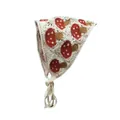 Handgefertigtes weißes Häkel-Bandana mit rotem Pilzmuster im Retro-Landhausstil - Einheitsgröße / Pilz Khaki Aprikose