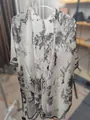 Women's sun protection satin shawl featuring elegant black ink landscape print - Chinese Landscape Ink Painting (Color 1)