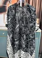 Women's paisley print satin kimono cardigan in black and white paisley floral pattern - Black Paisley Print (Color 6)