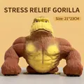 Grande giocattolo gorilla antistress con trama muscolare, dimensioni 21x23cm relax - Marrone-Grande