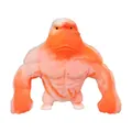Nahaufnahme der Muskeltextur und des orange-weißen Marmormusters am Gorilla-Stressspielzeug - Orange - Groß