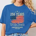 T-shirt bleu roi 250e anniversaire avec motif We The People et drapeau étoilé - Bleu