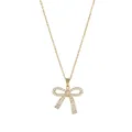 Elegante goldene Schleifen-Halskette für Damen mit Zirkonia-Mikropavé auf feiner Kette - Gold
