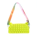 Pop it fidget toy crossbody bag in vibrant lime green silicone with rainbow strap - Apple Green