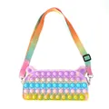 Rainbow bear-shaped pop-it fidget crossbody bag with adjustable shoulder strap - Khaki