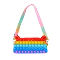 Borsa a tracolla in silicone arcobaleno con bolle a pressione e cinturino colorato regolabile - Arcobaleno