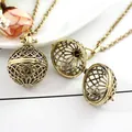 Vintage hollow sphere locket necklace in antique gold finish for aromatherapy - Antique Bronze Lattice Window Pendant
