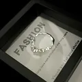S925 sterling silver wave ring with freshwater pearls and textured silver elements - Adjustable Open / Silver