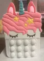 Bolso unicornio de silicona blanca para niñas con cuerno colorido y burbujas pop-it - Blanco
