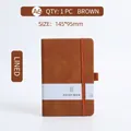 Carnet de poche A6 marron avec sangle élastique et couverture en similicuir - A6 / Marron