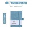 Light blue A7 pocket notebook with elastic strap and leather texture cover - A7 / Blue