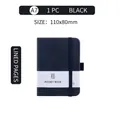 A7 black pocket notebook with elastic band and pen loop, leather texture 110x80mm - A7 / Black