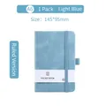 Light blue A6 pocket notebook with elastic band and soft faux leather cover - A6 / Blue