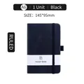 A6 black portable pocket notebook with elastic strap and 145x95mm lined paper - A6 / Black