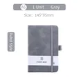 A6 grey faux leather pocket notebook with elastic band and lined inner pages - A6 / Gray