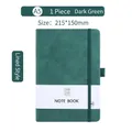 A5 dark green faux leather notebook with elastic strap and side pen loop - A5 / Green