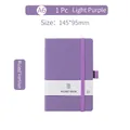 A6 light purple pocket notebook with elastic band and premium leather texture - A6 / Purple