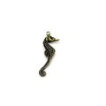 Macro shot of vintage bronze seahorse pendant with detailed skeleton texture - Seahorse